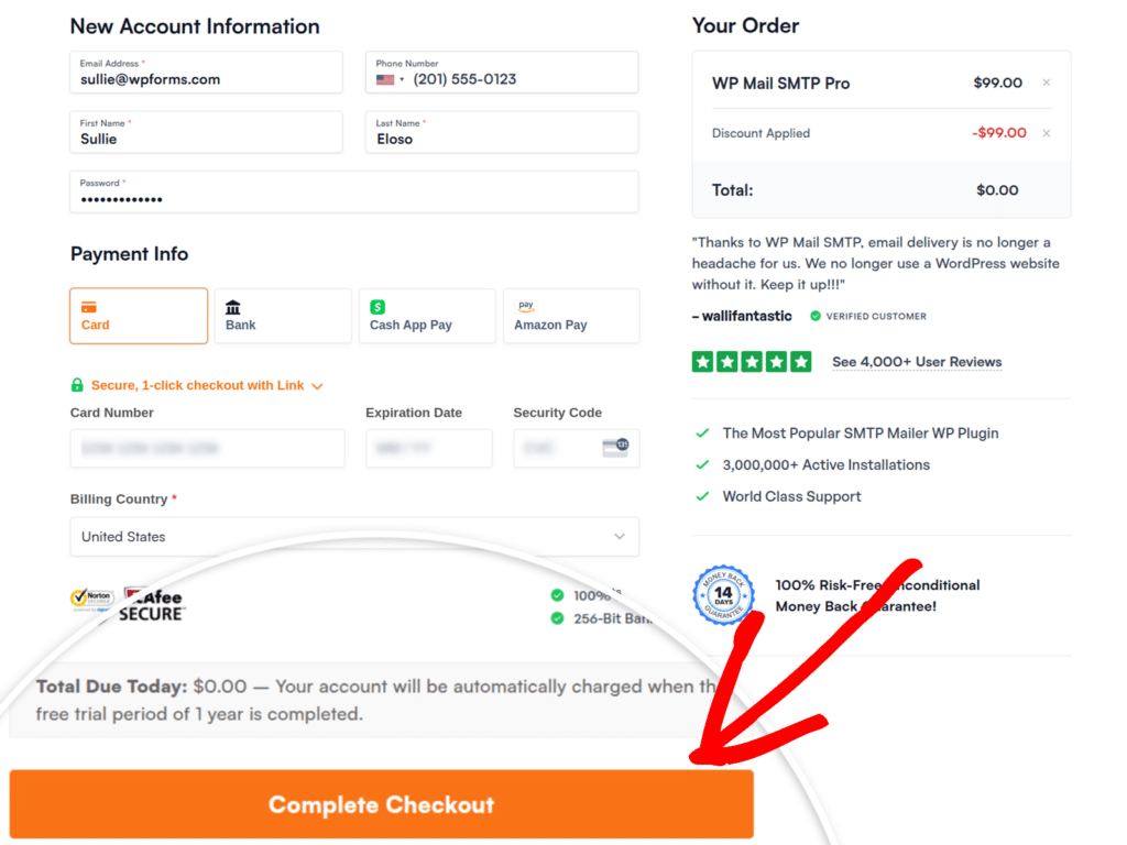 wp-mail-smtp-checkout-3 - WPForms Completare il checkout di WP Mail SMTP