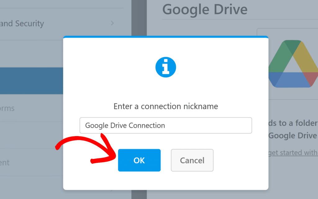 add-connection-nickname-google-drive - WPForms Enter connection name