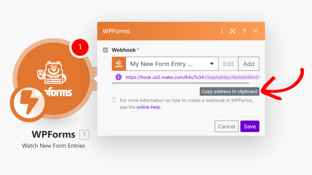 copy-webhook-url-make-addon - WPForms Copiar dirección en el portapapeles