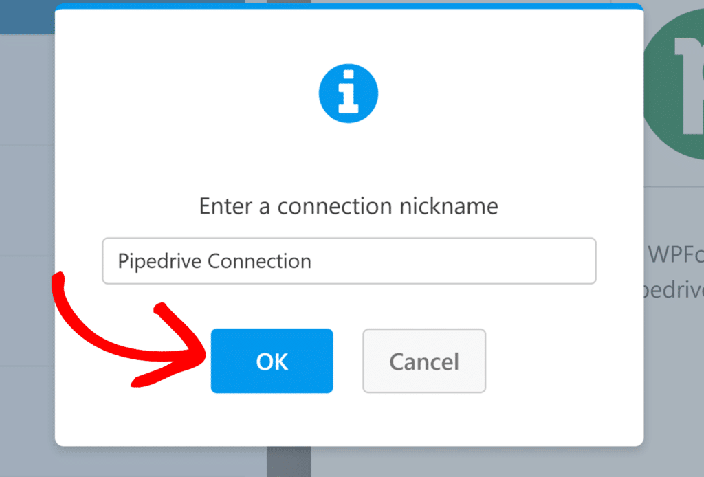 pipedrive-connection-nickname - WPForms Introduzir o nome da ligação - Pipedrive