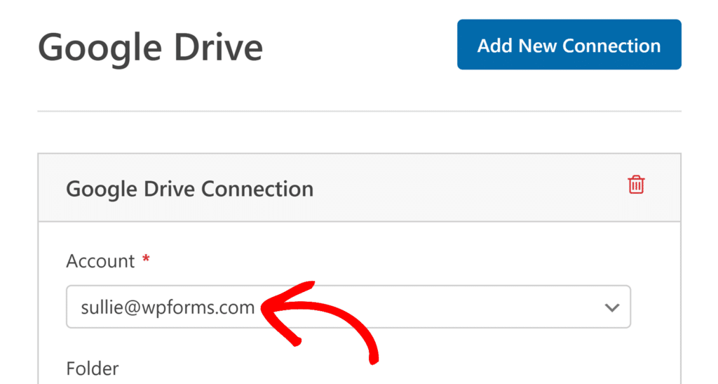 select-google-drive-account - WPForms Select account