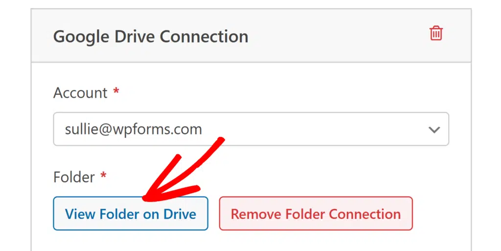 View Folder on Drive button