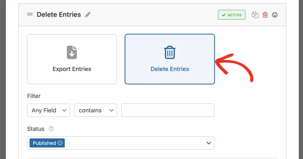 delete entries