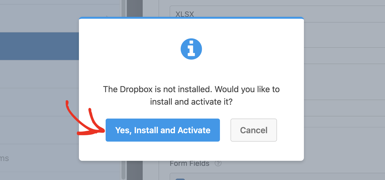 Instalar el complemento de Dropbox
