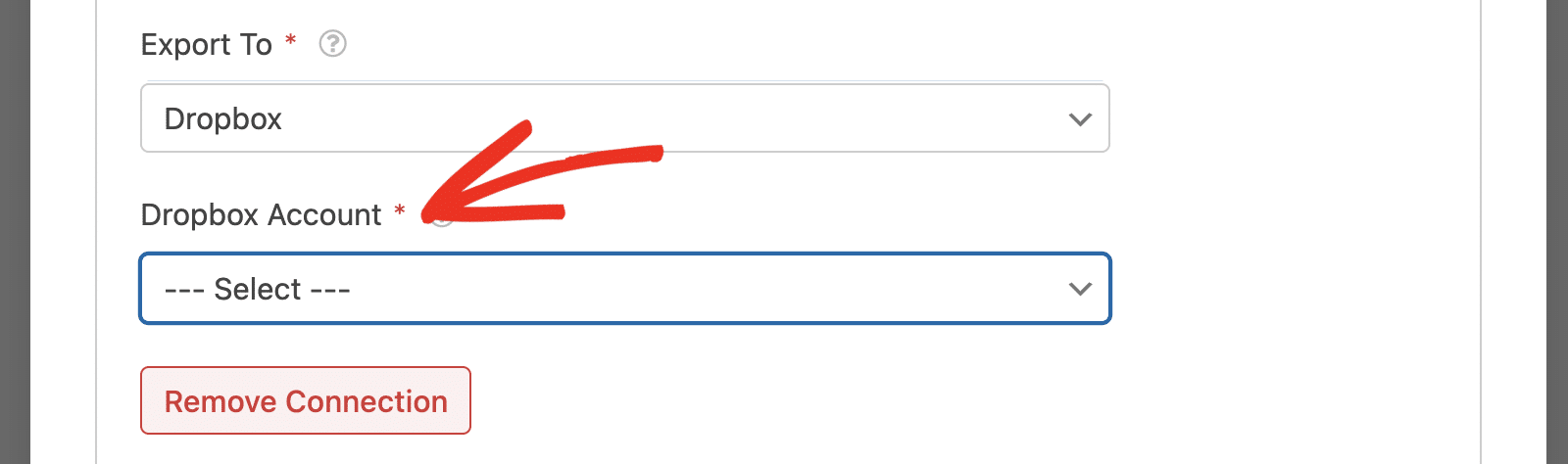 Seleccionar cuenta Dropbox
