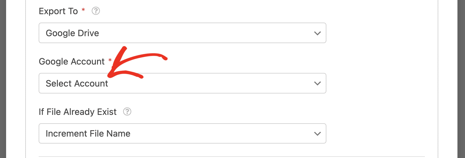 Cuenta de Google desplegable