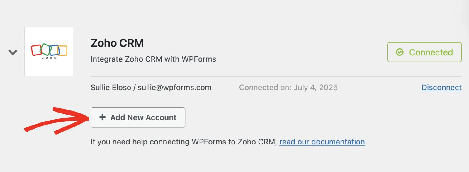 Add another Zoho CRM connection