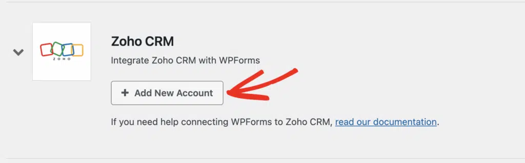 add new account zoho