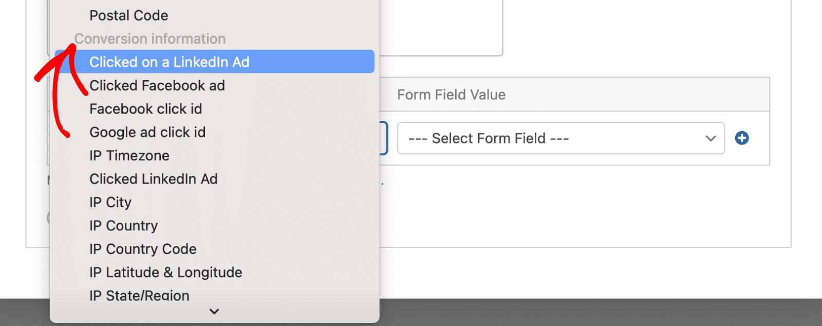 conversion-information - WPForms Sezione informazioni sulla conversione
