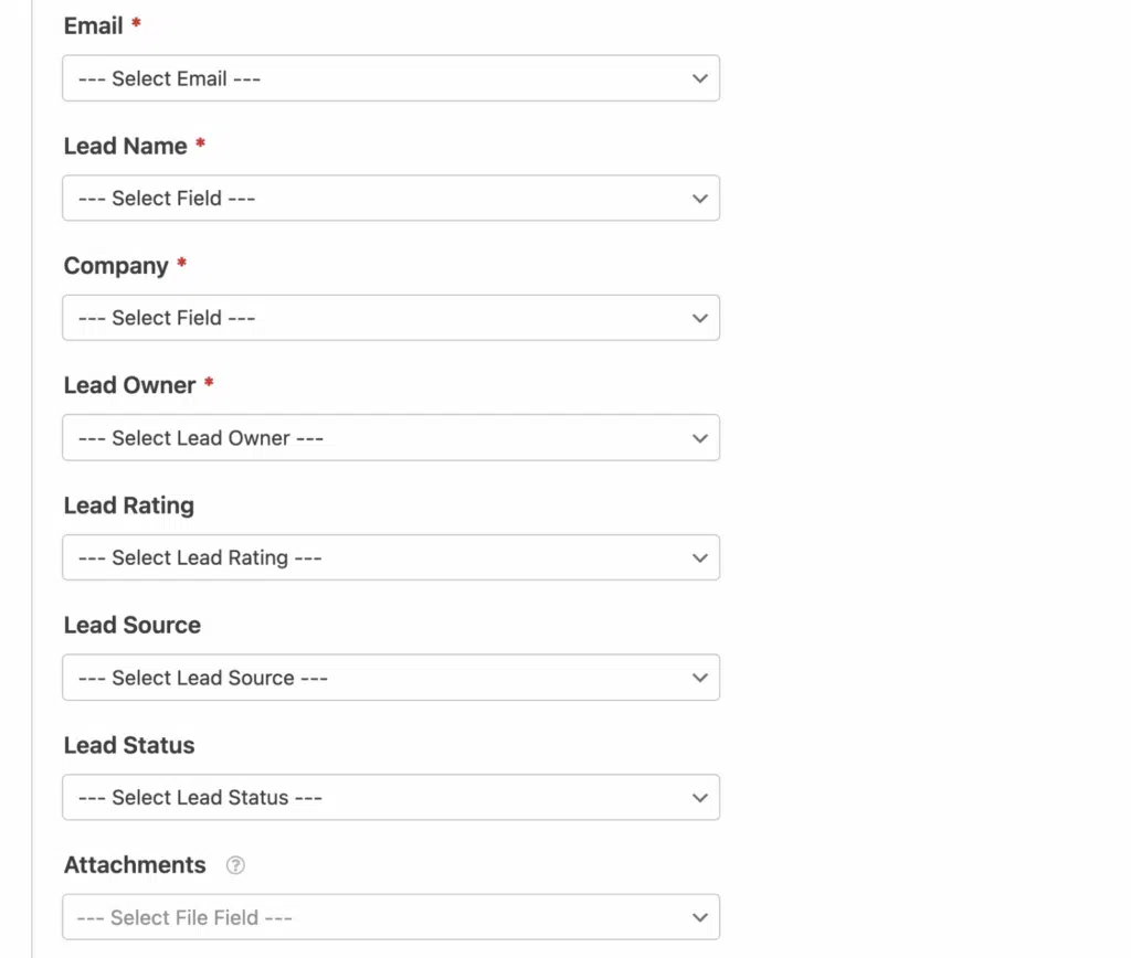 create lead fields