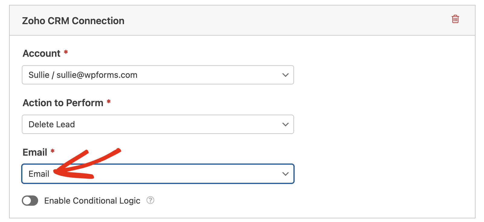 Borrar la configuración de Lead