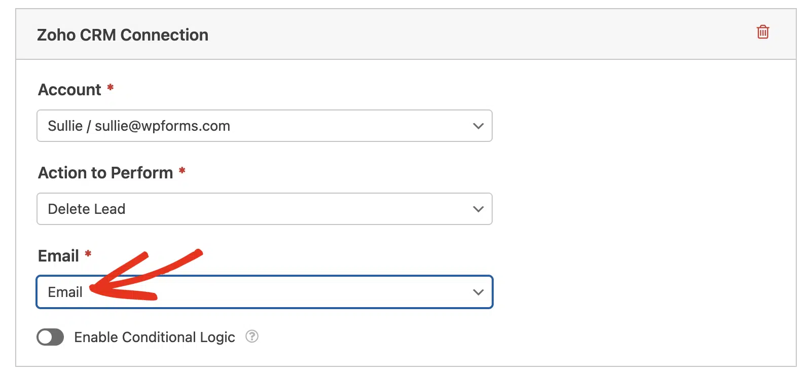 Delete Lead settings
