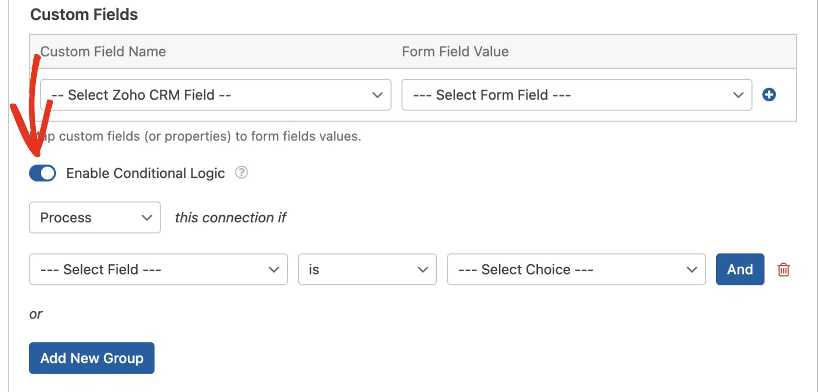 Enable conditional logic