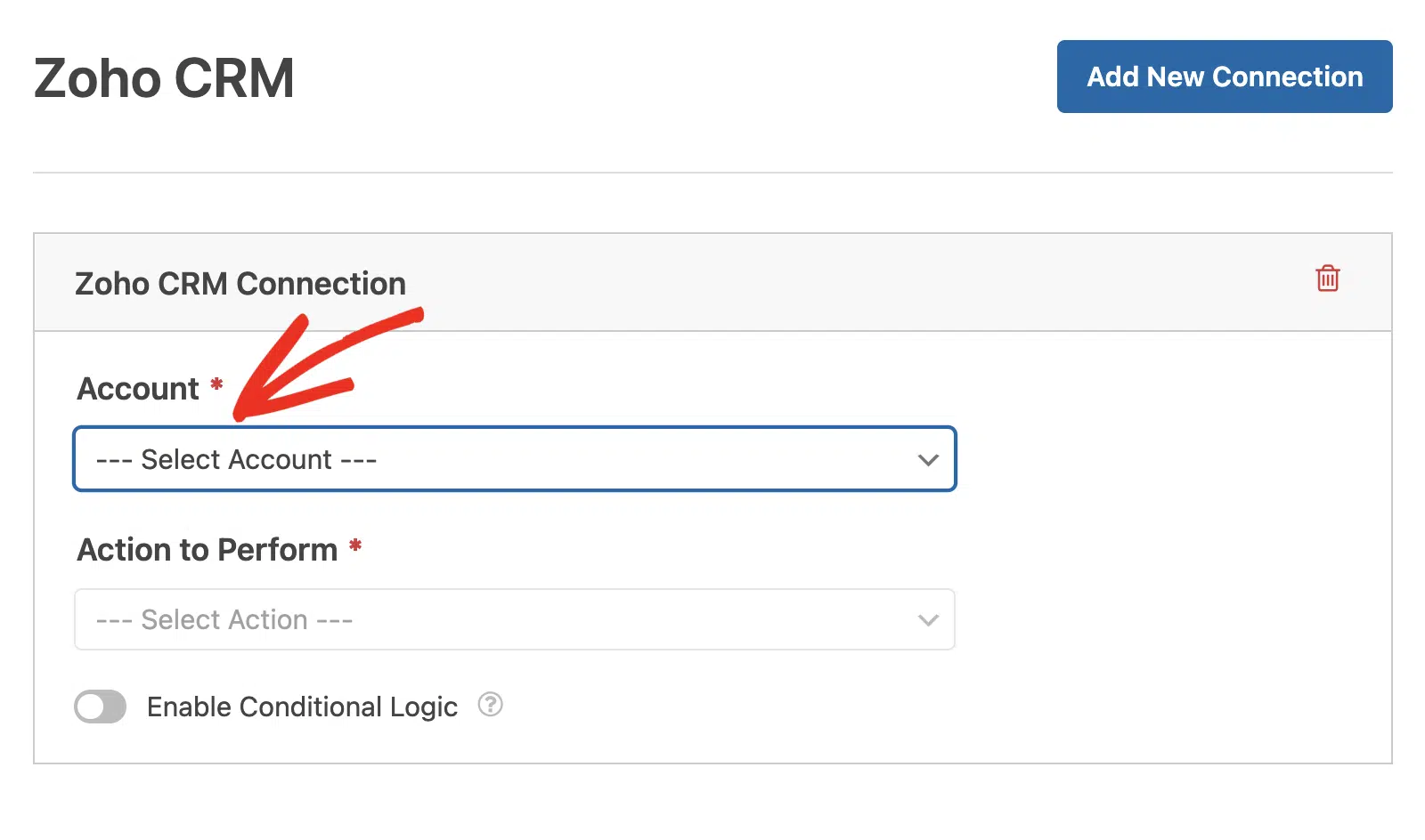Select account