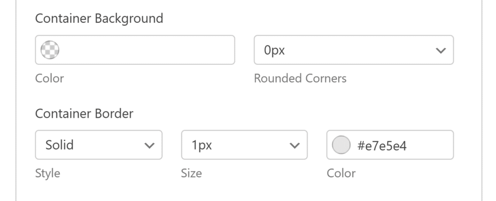 Container background and Container Border