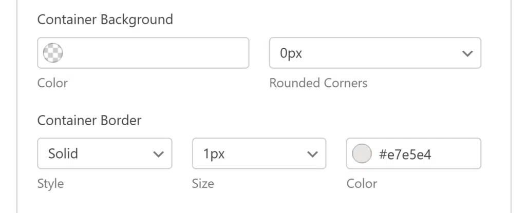 Container background and Container Border
