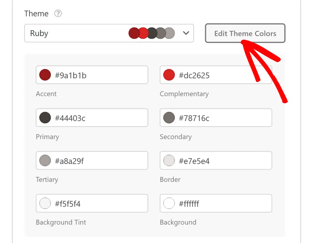 Edit Theme Colors button