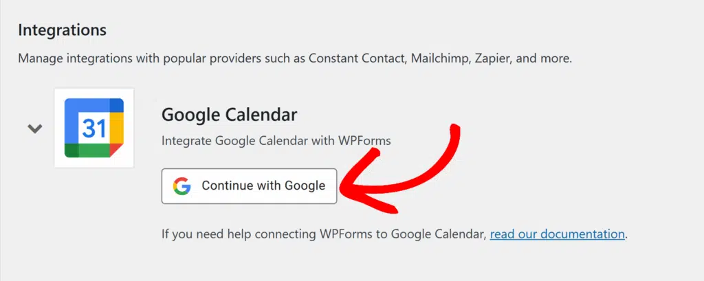 Click Continue with Google