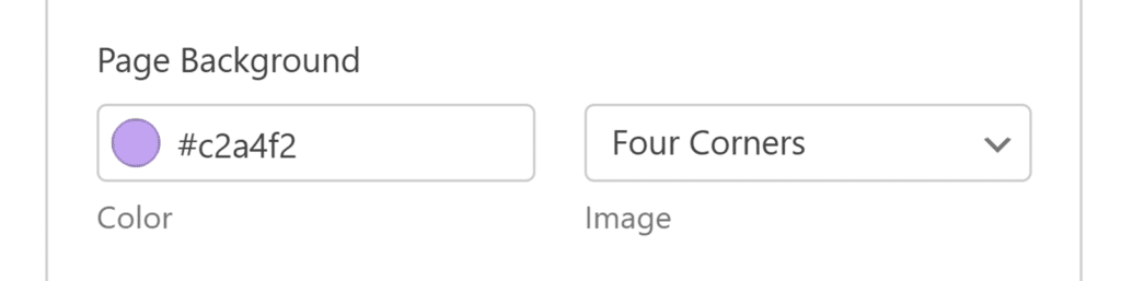 Page background settings