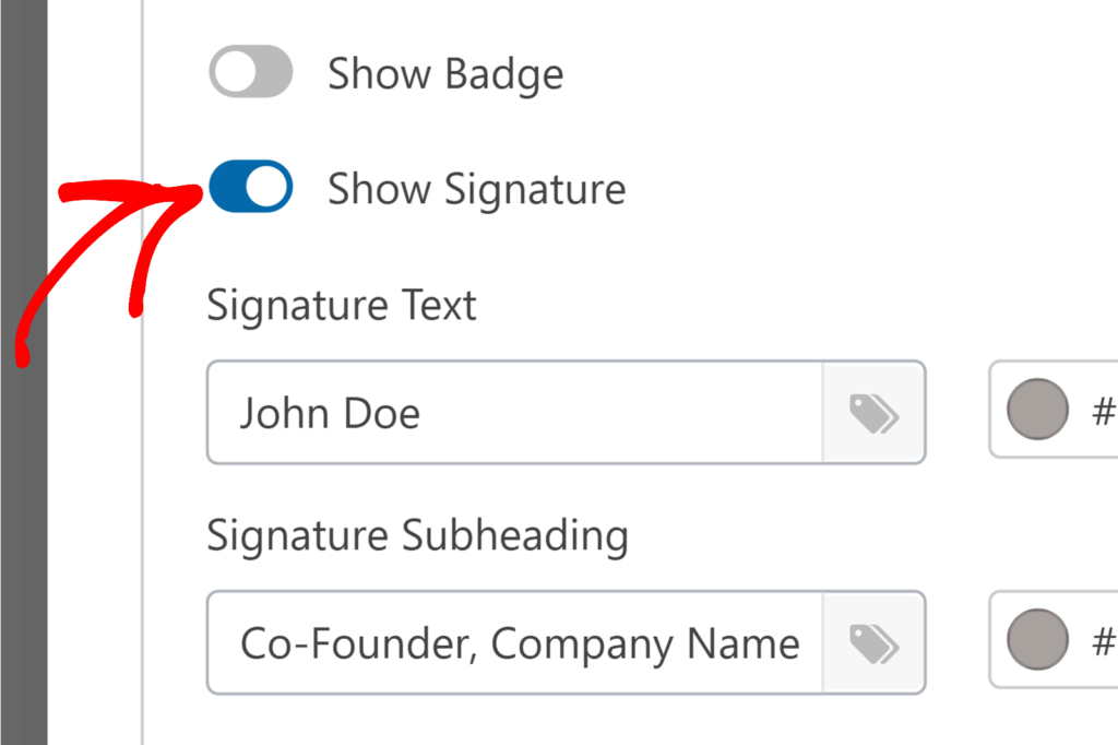 PDF addon badge toggle