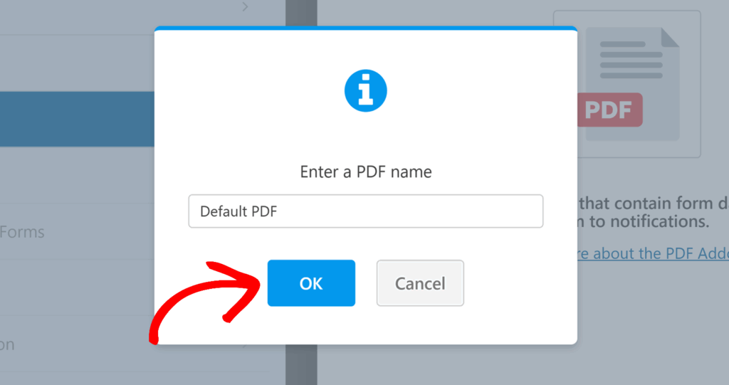 Enter PDF name