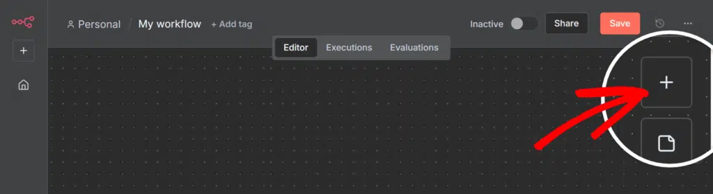 Click + to add new node