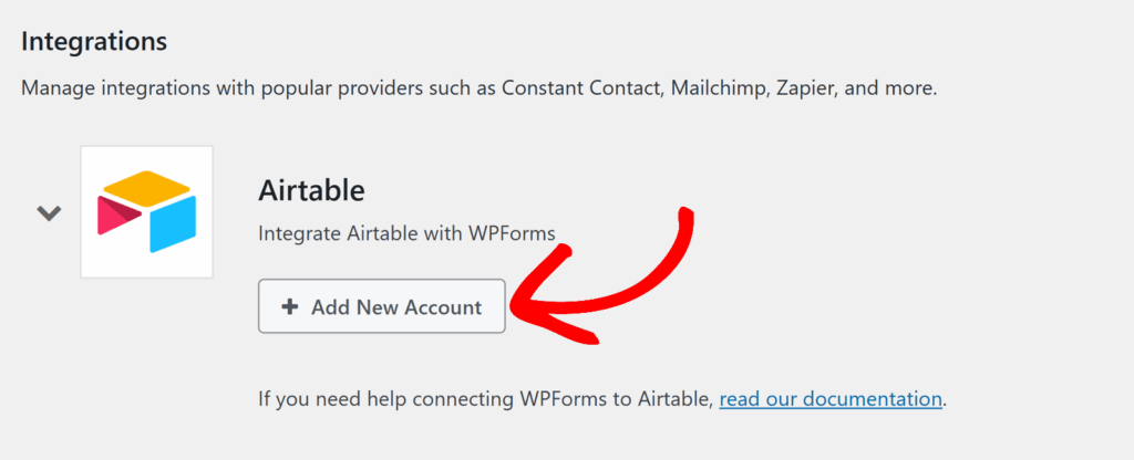 connect-airtable-wpforms - WPForms Adicionar nova conta Airtable