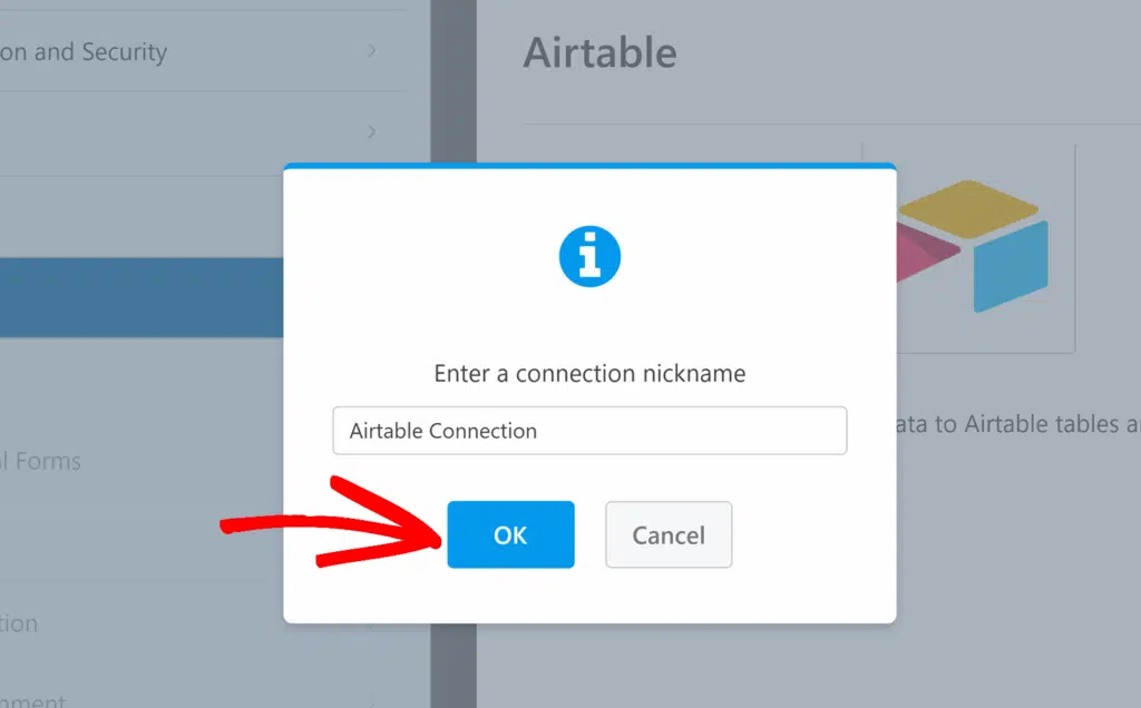 enter-connection-name-airtable - WPForms Airtable connection nickname