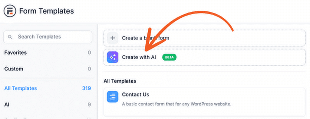 formidable forms create with ai
