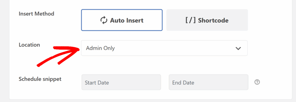 wpcode-location-admin-only - WPForms