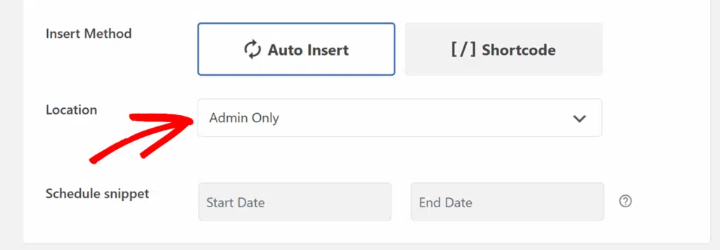 wpcode-location-admin-only - WPForms
