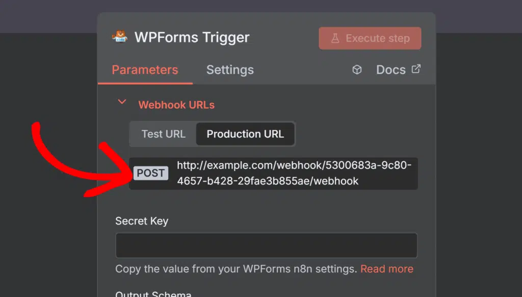 Copy webhook URL