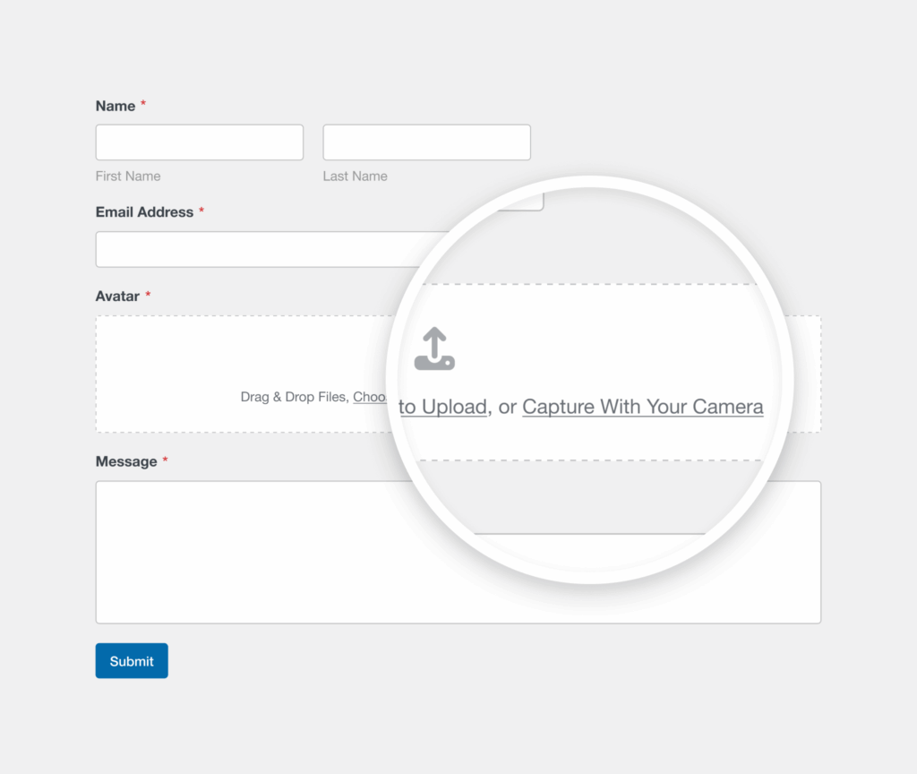 configuração do campo da câmera