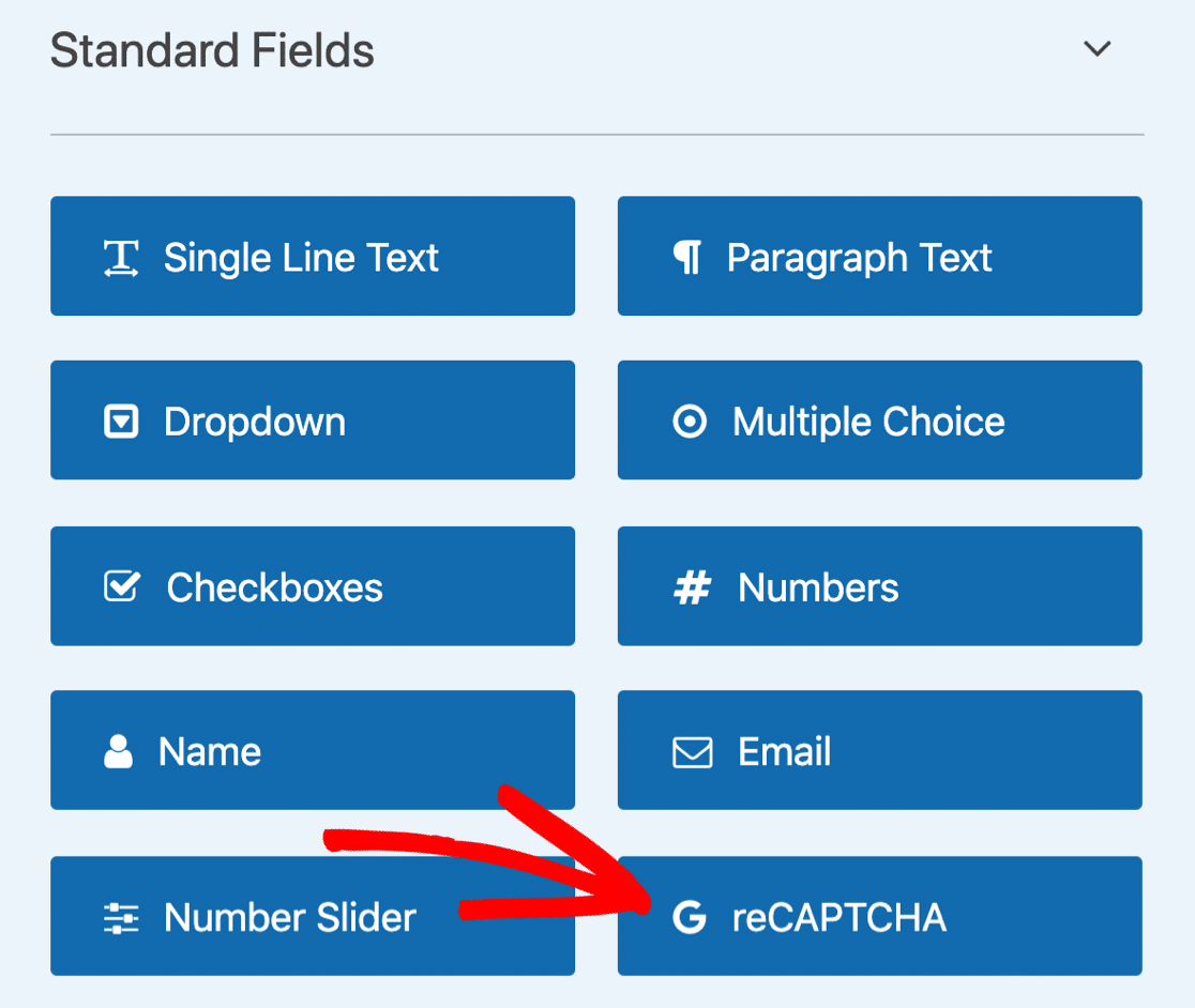 Form builder reCAPTCHA button