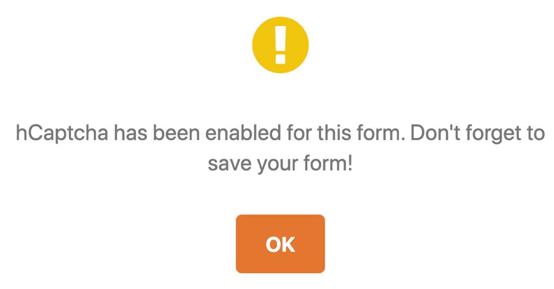 hCaptcha enabled to stop contact form spam