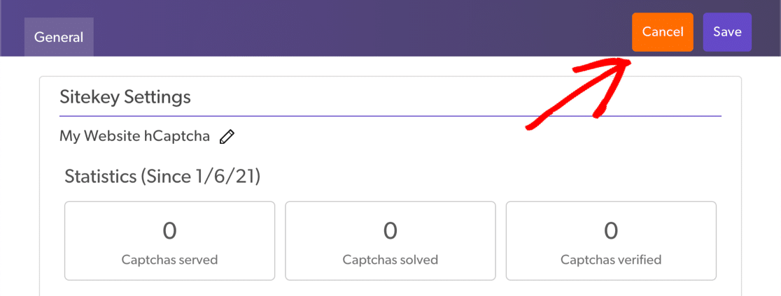 hCaptcha site key settings