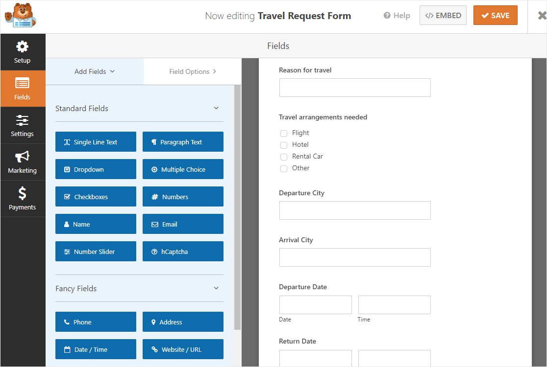 How to Create an Online Travel Request Form in WordPress