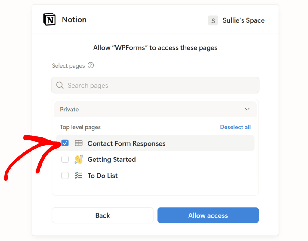 select-database-notion - WPForms