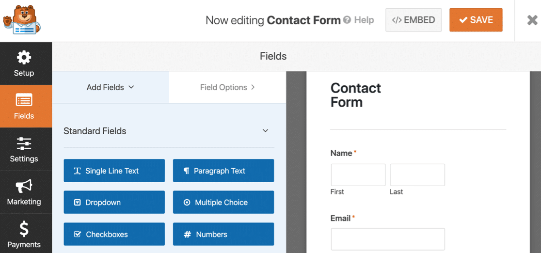 WPForms simple contact form