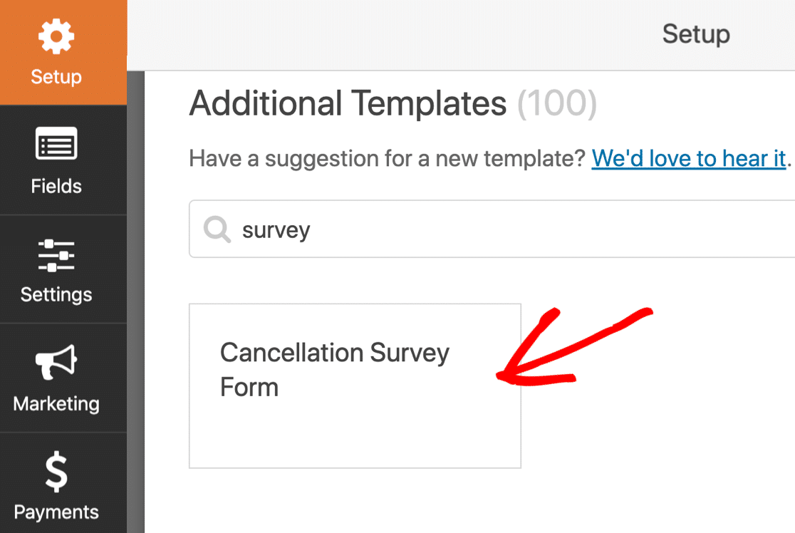 Survey form template