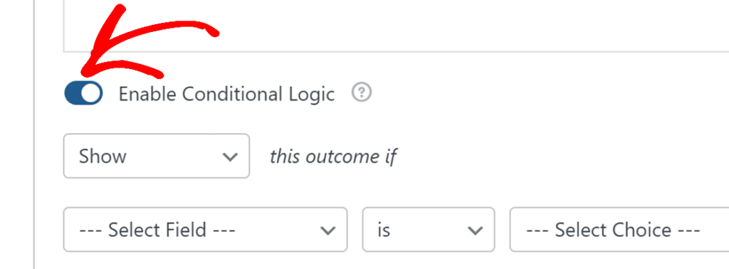 Activer la logique conditionnelle pour le résultat