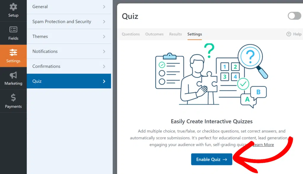 enable quiz