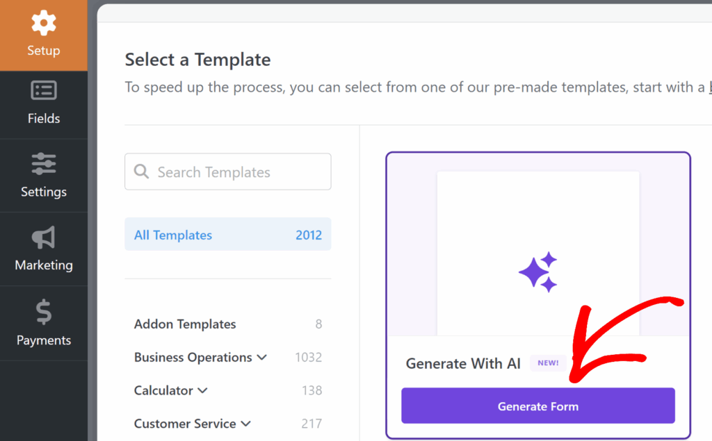 Générer un formulaire avec l'IA