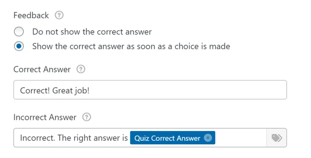 graded quiz feedback