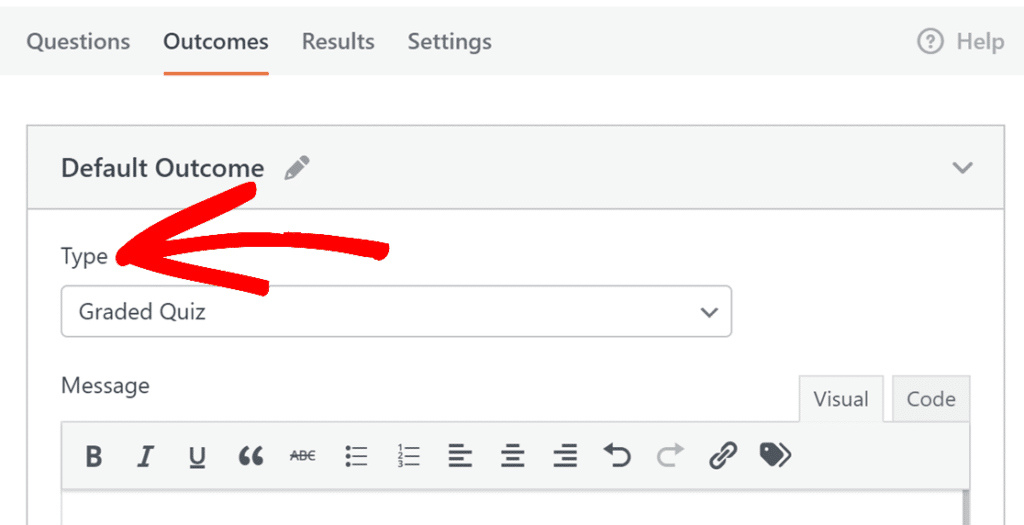 Sélectionnez le type de résultat