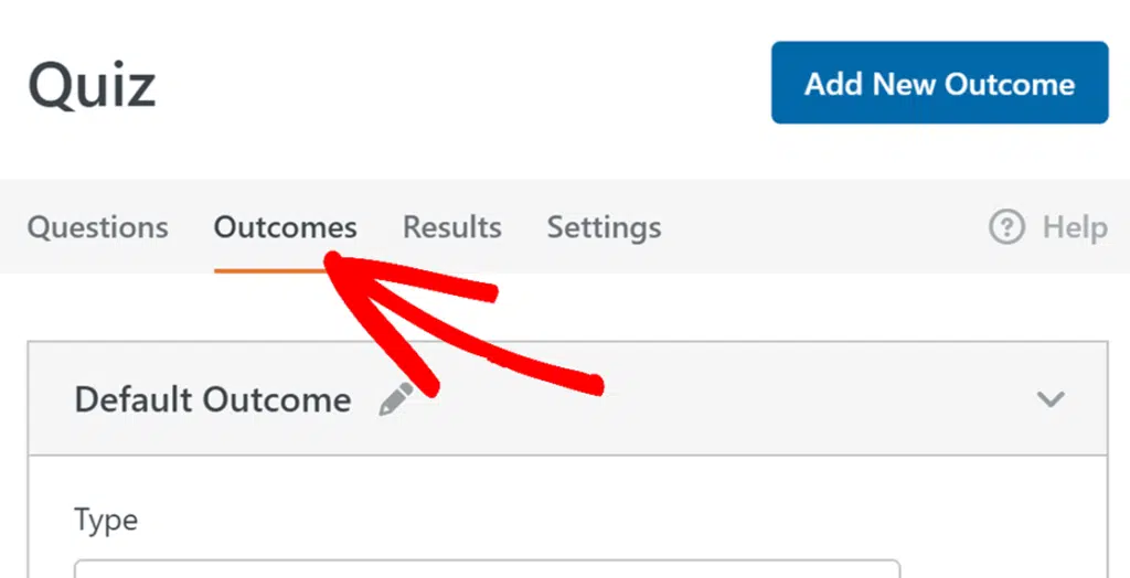 outcomes tab