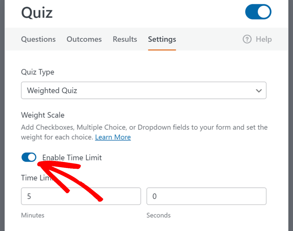 Activer la limite de temps