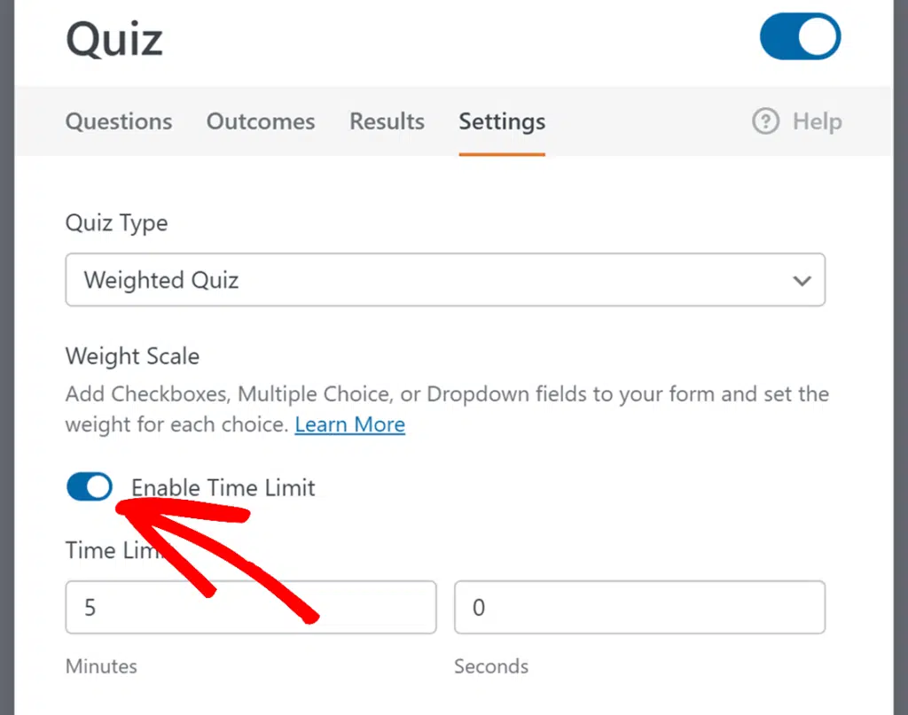 Enable time limit