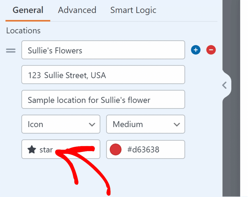 Change icon for Map field