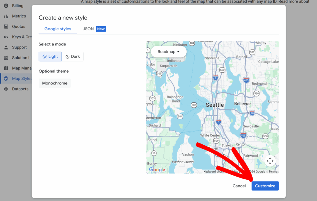 Customize the new style